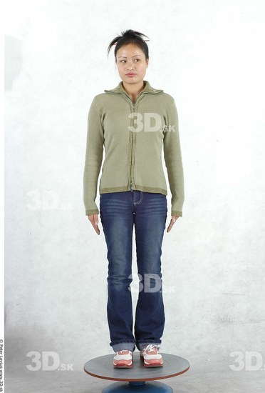 Whole Body Woman Asian Casual Chubby Studio photo references