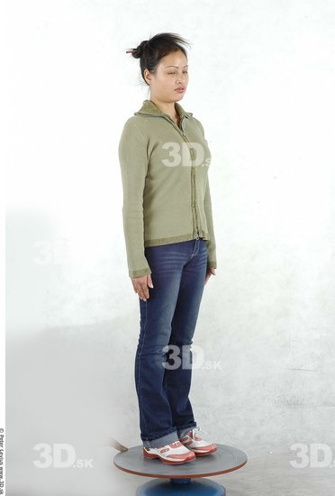 Whole Body Woman Asian Casual Chubby Studio photo references