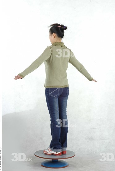 Whole Body Woman Asian Casual Chubby Studio photo references