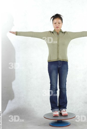 Whole Body Woman T poses Asian Casual Chubby Studio photo references