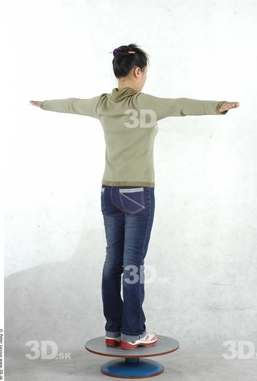 Whole Body Woman T poses Asian Casual Chubby Studio photo references