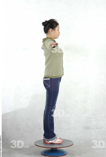 Whole Body Woman T poses Asian Casual Chubby Studio photo references