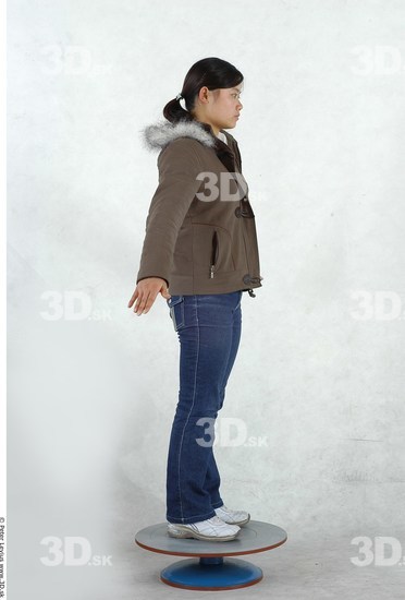 Whole Body Woman Asian Casual Slim Chubby Studio photo references