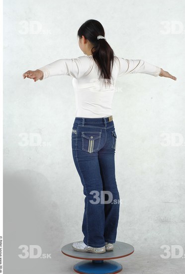 Whole Body Woman T poses Asian Casual Slim Chubby Studio photo references