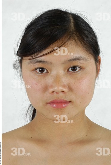 Whole Body Head Woman Asian Slim Chubby Studio photo references