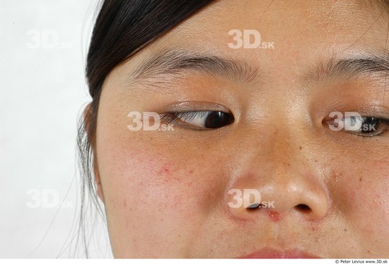 Eye Whole Body Woman Asian Slim Chubby Studio photo references