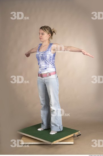 Whole Body Woman T poses Casual Slim Studio photo references