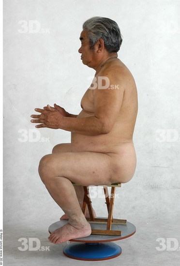 Whole Body Phonemes Man Artistic poses Asian Nude Overweight Studio photo references