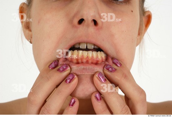 Whole Body Teeth Woman Slim Studio photo references