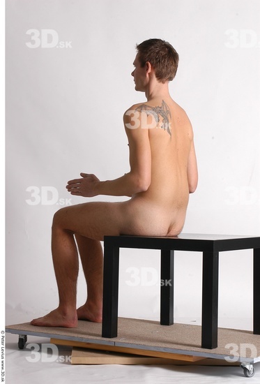 Whole Body Man Artistic poses White Tattoo Nude Athletic