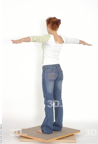 Whole Body Woman T poses White Casual Slim