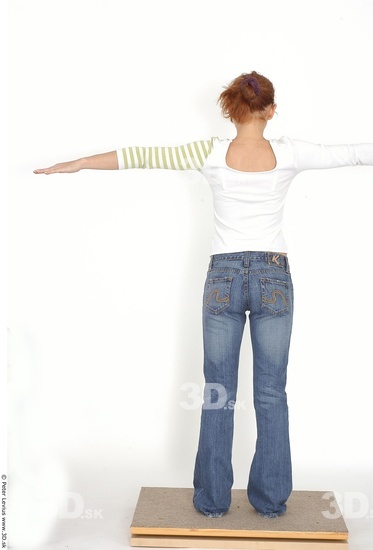 Whole Body Woman T poses White Casual Slim