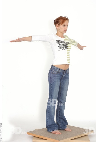 Whole Body Woman T poses White Casual Slim