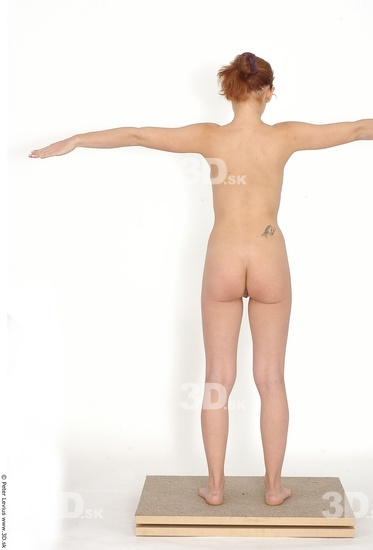 Whole Body Woman T poses White Nude Slim