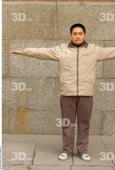 Whole Body Man T poses Asian Casual Overweight