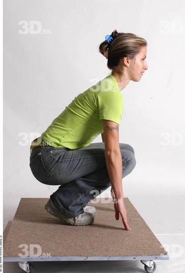 Whole Body Woman Casual Athletic Studio photo references