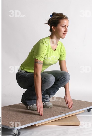 Whole Body Woman Casual Athletic Studio photo references