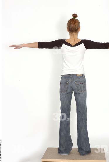 Whole Body Woman T poses Casual Slim Studio photo references