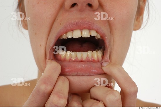 Whole Body Teeth Woman Slim Studio photo references