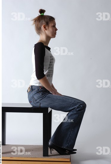 Whole Body Woman Artistic poses White Casual Slim