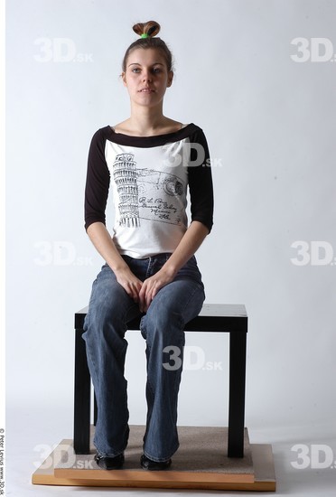 Whole Body Woman Artistic poses White Casual Slim