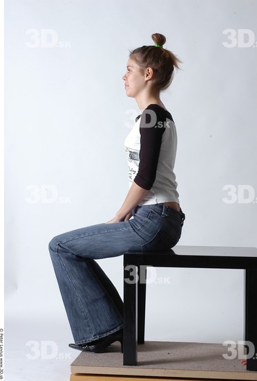 Whole Body Woman Artistic poses White Casual Slim