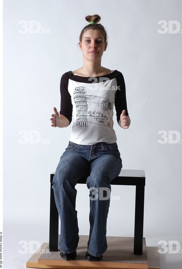 Whole Body Woman Artistic poses White Casual Slim