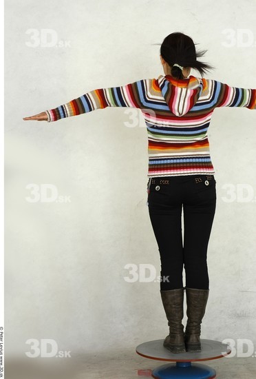 Whole Body Woman T poses Asian Casual Slim Studio photo references