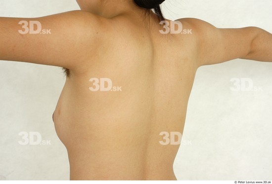 Whole Body Back Woman Asian Nude Slim Studio photo references