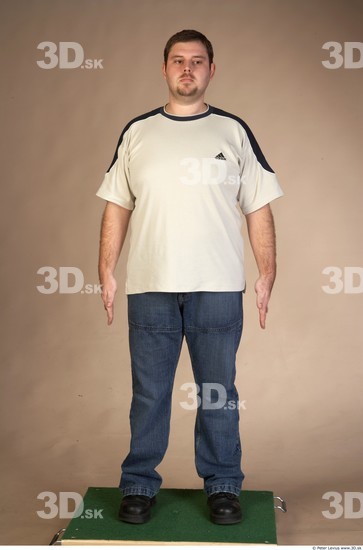 Whole Body Man Casual Overweight Studio photo references