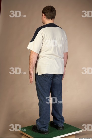 Whole Body Man Casual Overweight Studio photo references