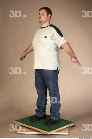 Whole Body Man Casual Overweight Studio photo references