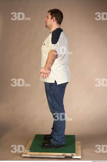 Whole Body Man Casual Overweight Studio photo references