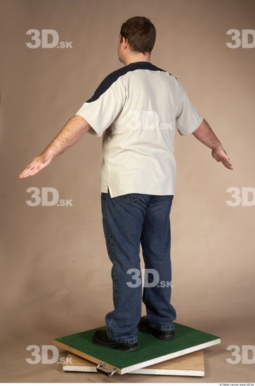 Whole Body Man Casual Overweight Studio photo references