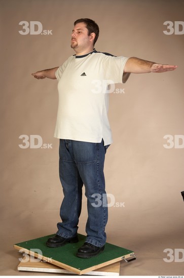 Whole Body Man T poses Casual Overweight Studio photo references