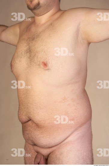 Upper Body Whole Body Man Nude Overweight Studio photo references