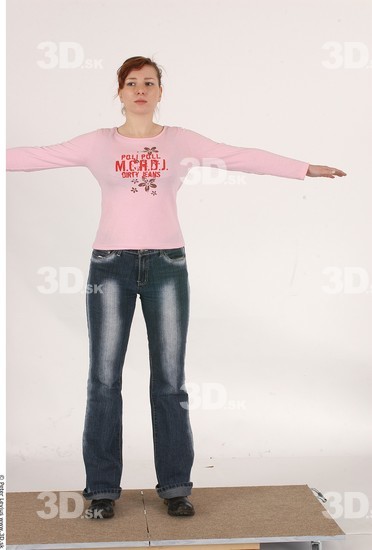 Whole Body Woman T poses Casual Average Chubby Studio photo references