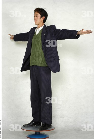 Whole Body Man Artistic poses T poses Asian Nude Formal T shirt Slim Studio photo references