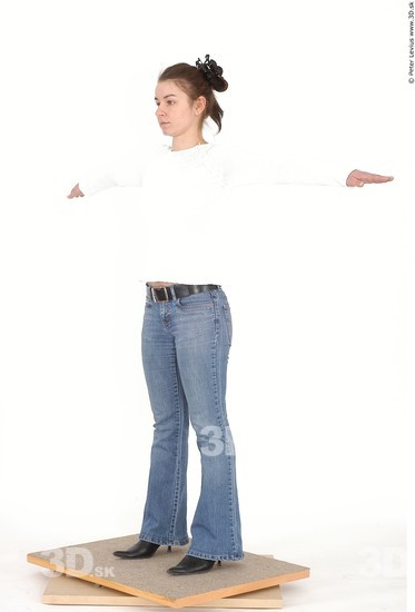 Whole Body Emotions Woman Artistic poses T poses Casual Chubby Studio photo references