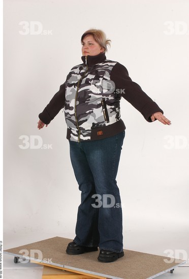 Whole Body Woman Casual Overweight Studio photo references