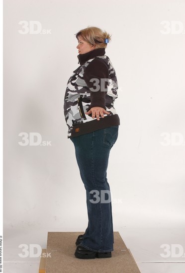 Whole Body Woman Casual Overweight Studio photo references