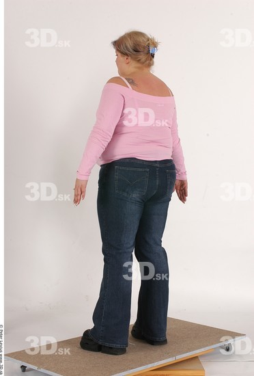 Whole Body Woman Casual Overweight Studio photo references