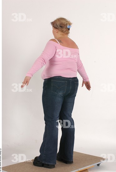 Whole Body Woman Casual Overweight Studio photo references