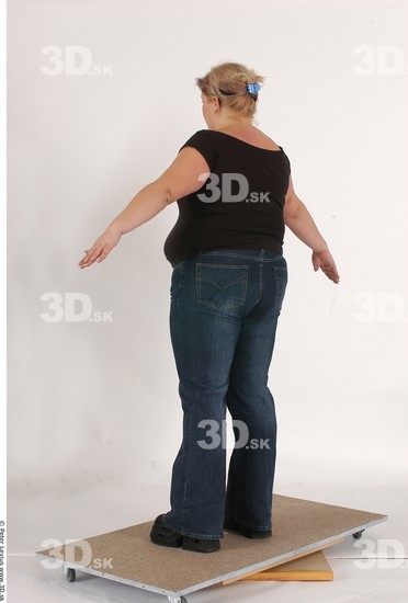 Whole Body Woman Casual Overweight Studio photo references