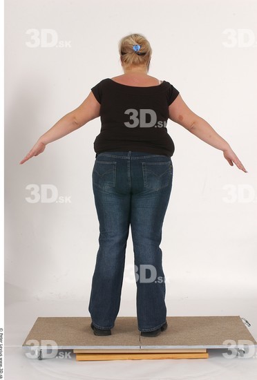 Whole Body Woman Casual Overweight Studio photo references