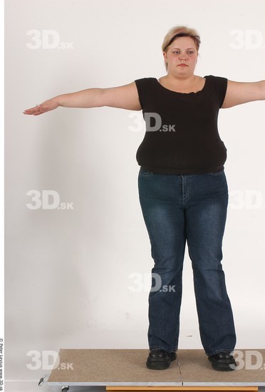 Whole Body Woman T poses Casual Overweight Studio photo references