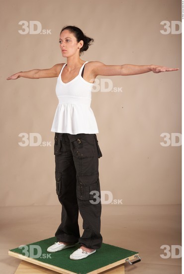 Whole Body Woman T poses Casual Slim Studio photo references