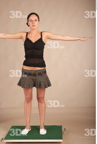 Whole Body Woman T poses Casual Slim Studio photo references