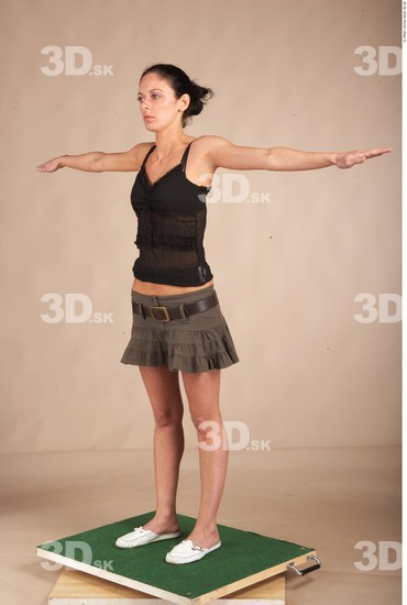 Whole Body Woman T poses Casual Slim Studio photo references