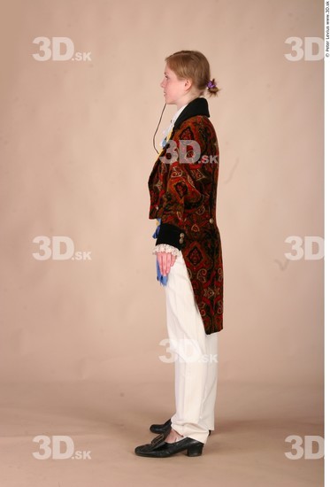 Whole Body Woman White Historical Slim Costume photo references